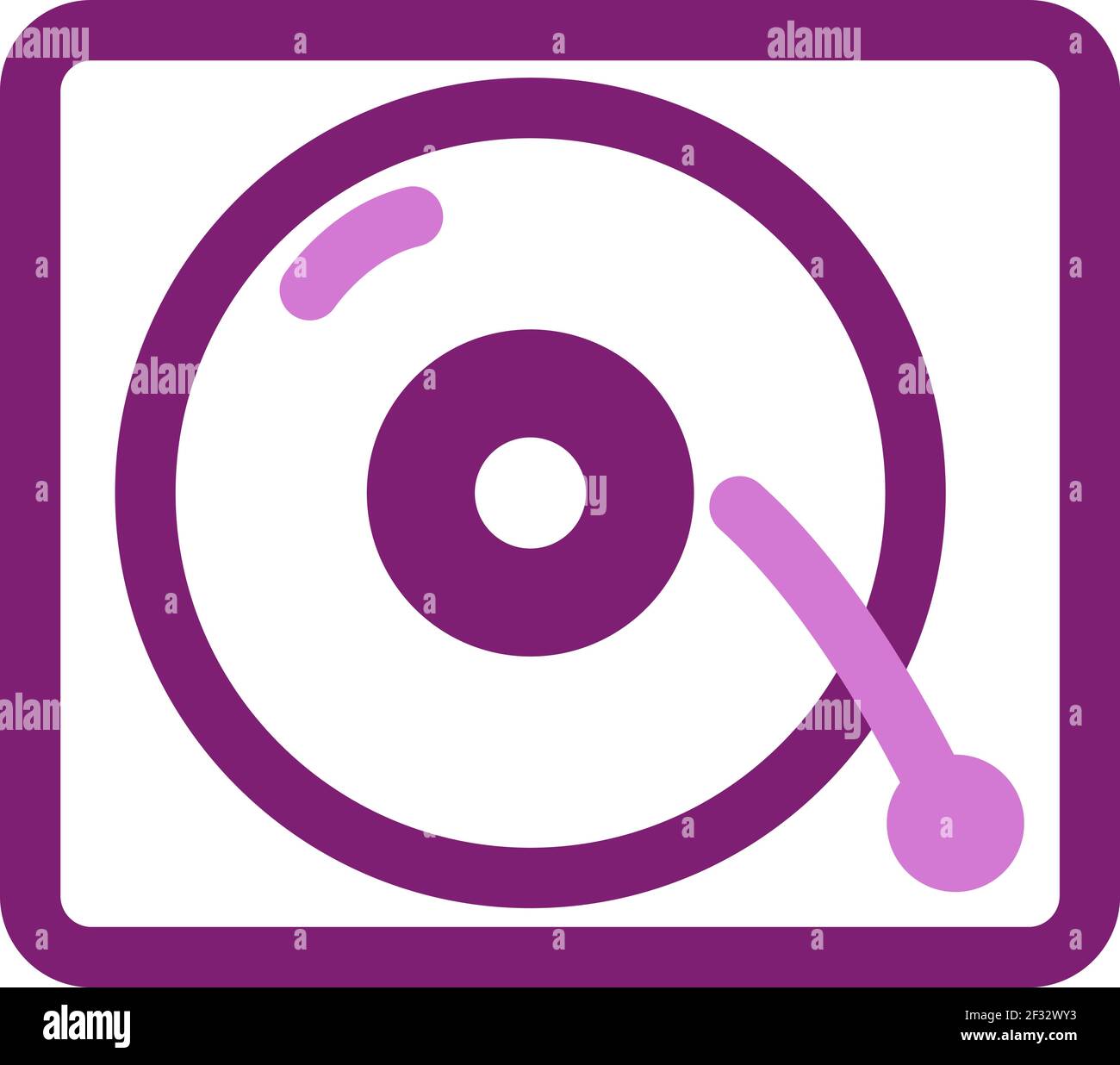 Old record player, illustration, vector on a white background Stock ...