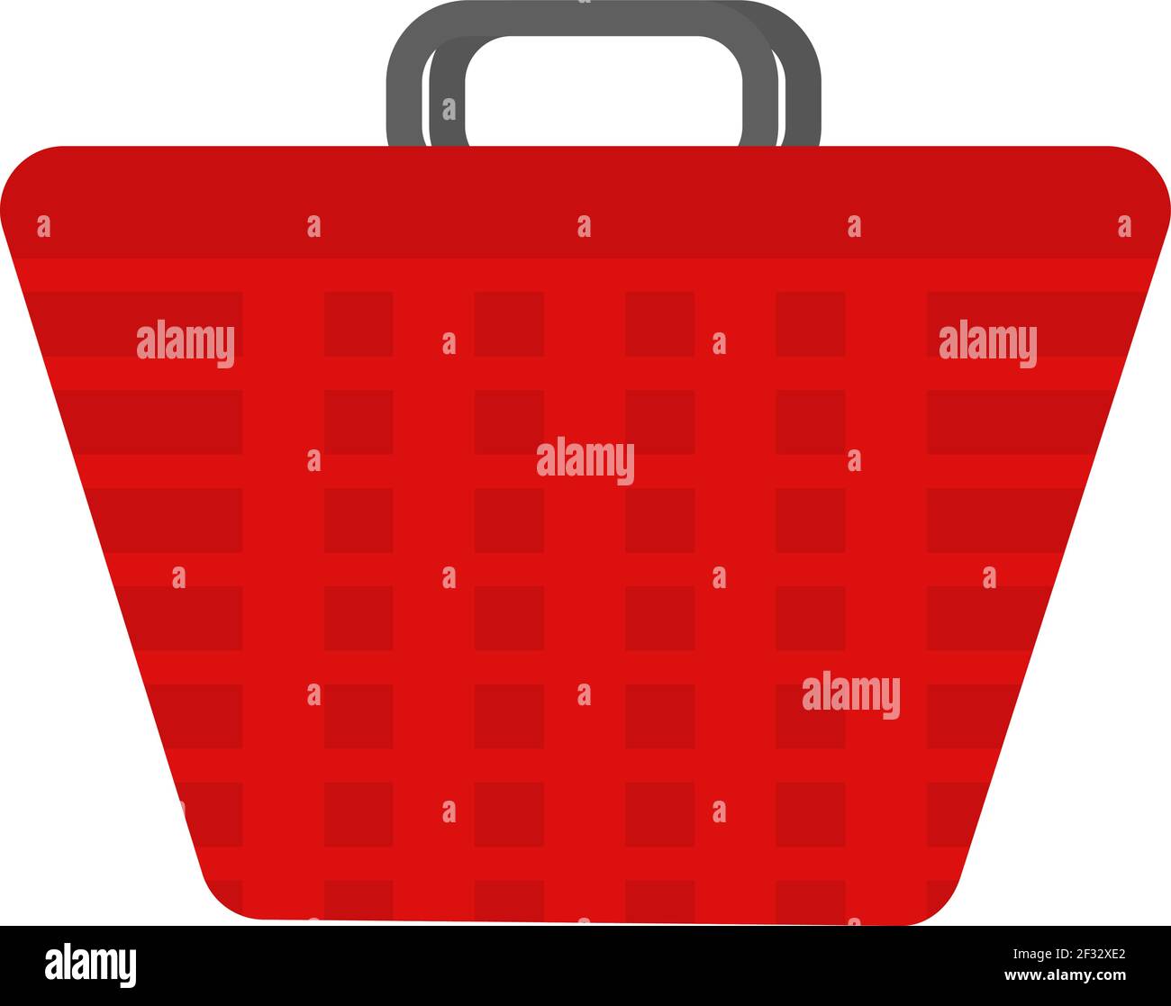 Red basket, illustration, vector on white background Stock Vector Image