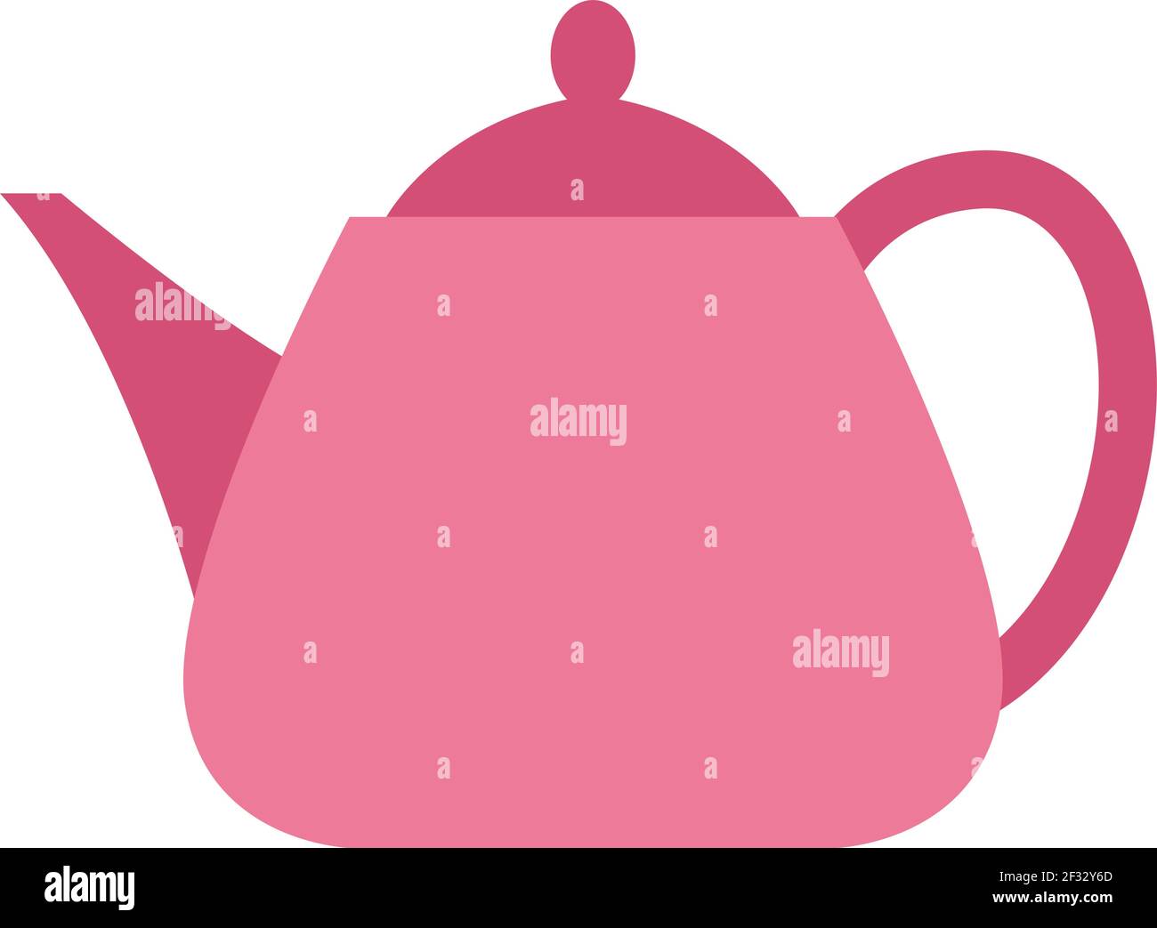Bright pink teapot, illustration, vector on a white background Stock