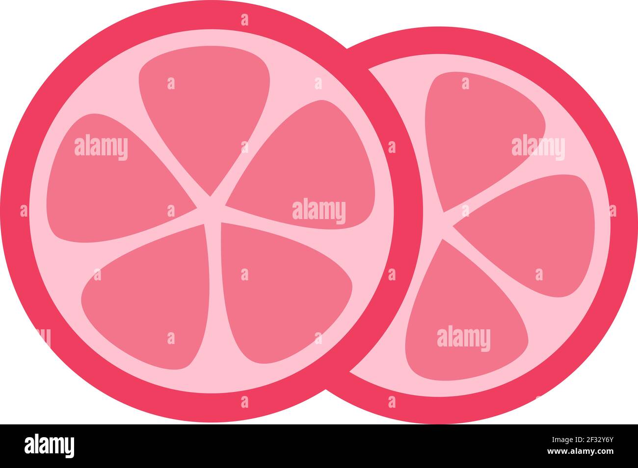 Pink lemon slices, illustration, vector on a white background Stock ...