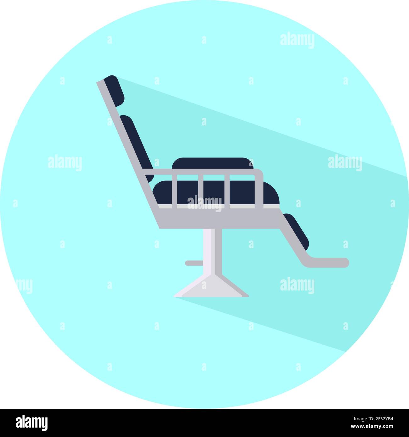 Barber Chair, illustration, vector on white background. Stock Vector