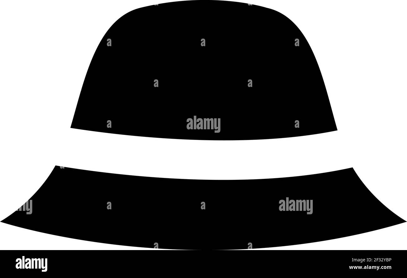 Black hat, illustration, vector on a white background Stock Vector