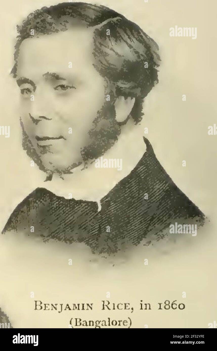 Benjamin Rice, Bangalore, 1860 Stock Photo - Alamy