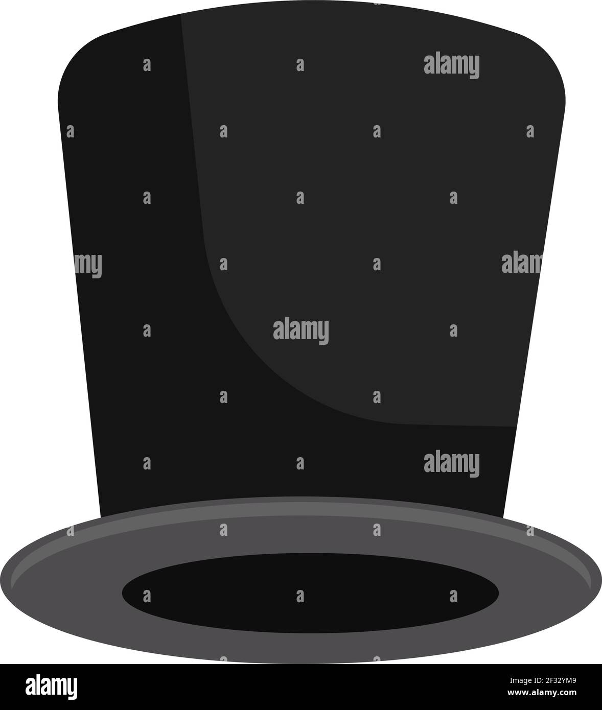 Black magician hat, illustration, vector on white background Stock