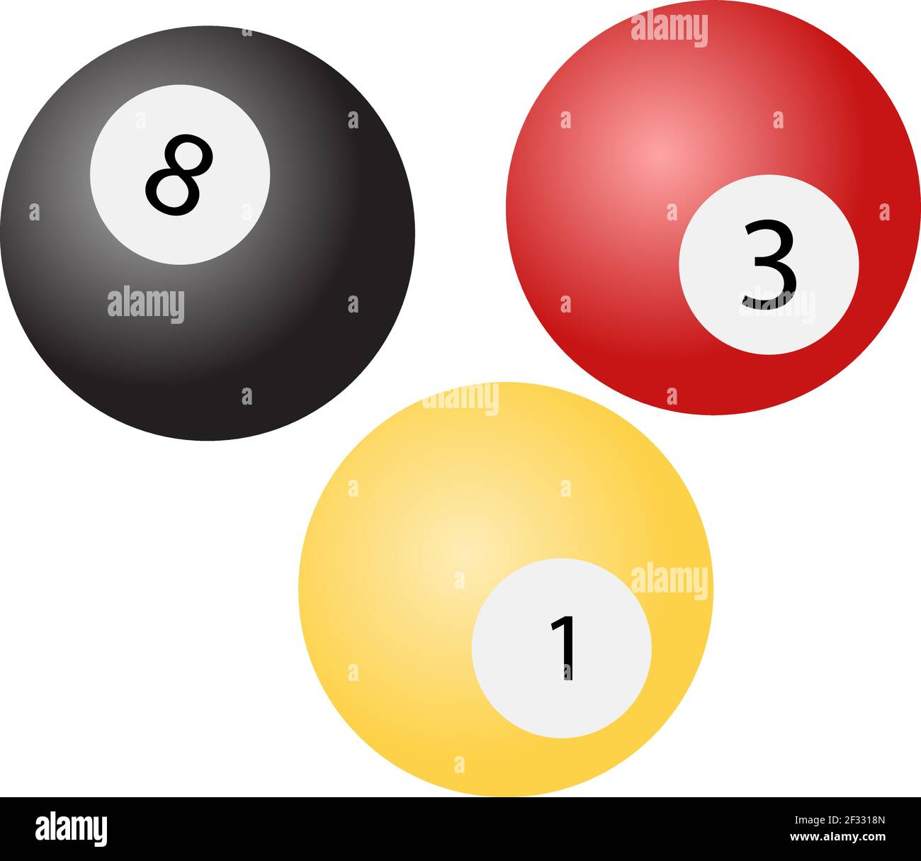 Pool balls, illustration, vector on white background Stock Vector Image ...