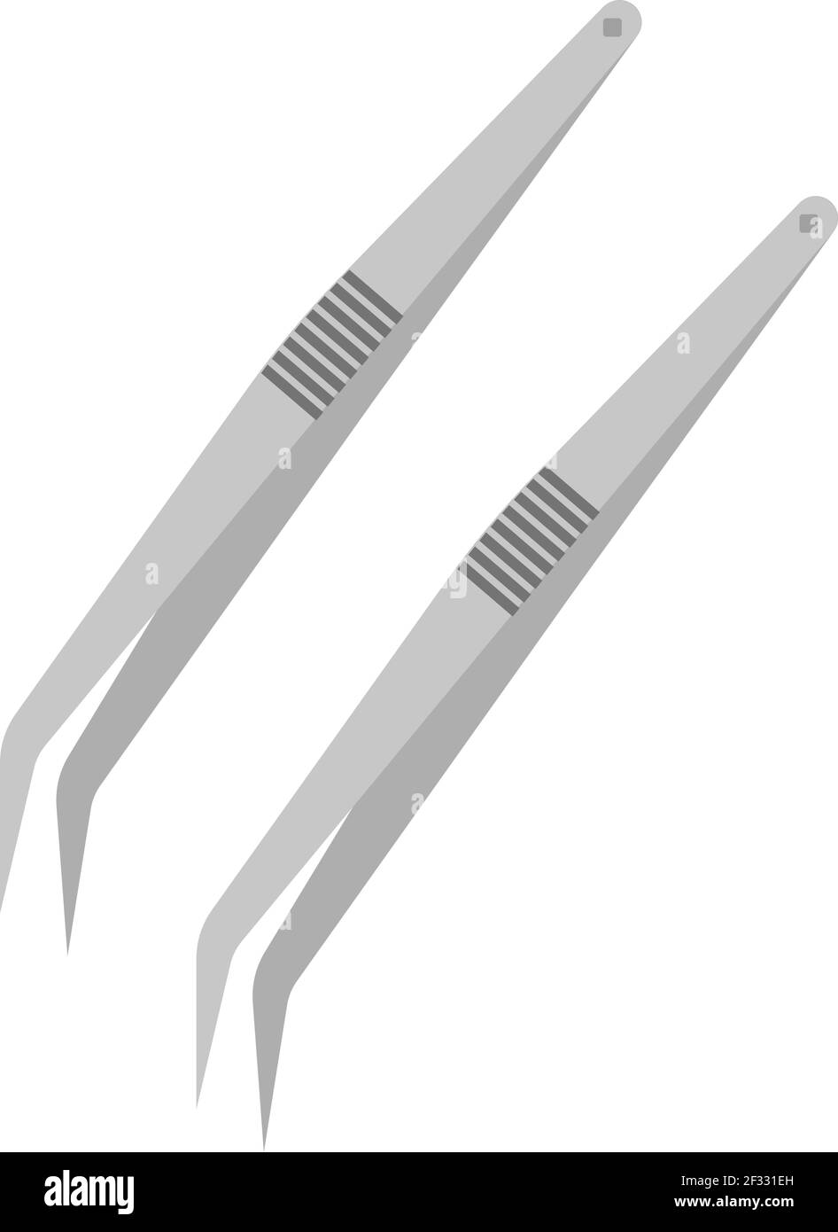 Grey tweezers, illustration, vector on white background Stock Vector