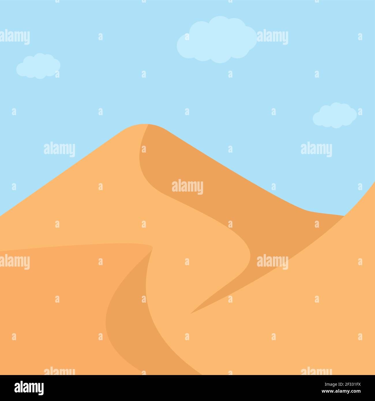 Sand mountain, illustration, vector on white background. Stock Vector