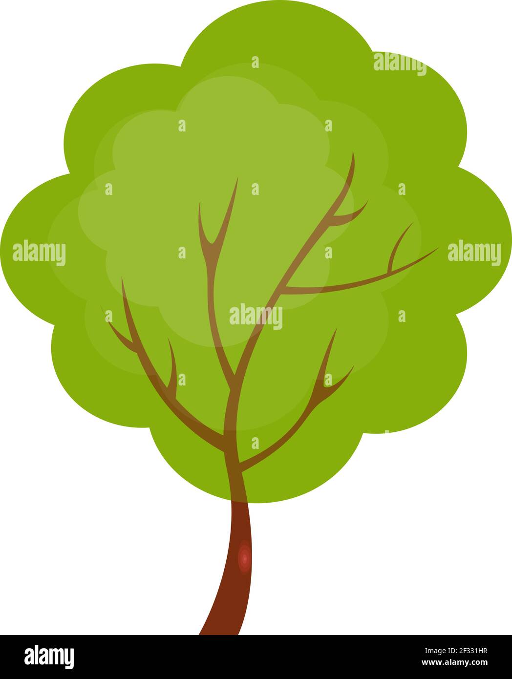 Green tree, illustration, vector on white background Stock Vector Image ...