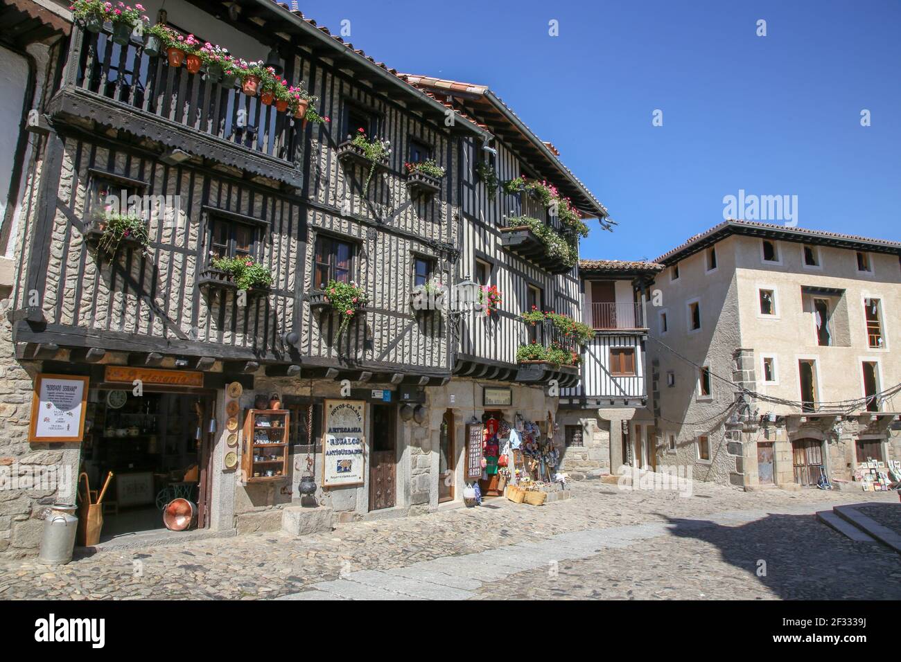 Plaza Mayor de La Alberca, La Alberca, Salamanca Province, Spain Stock