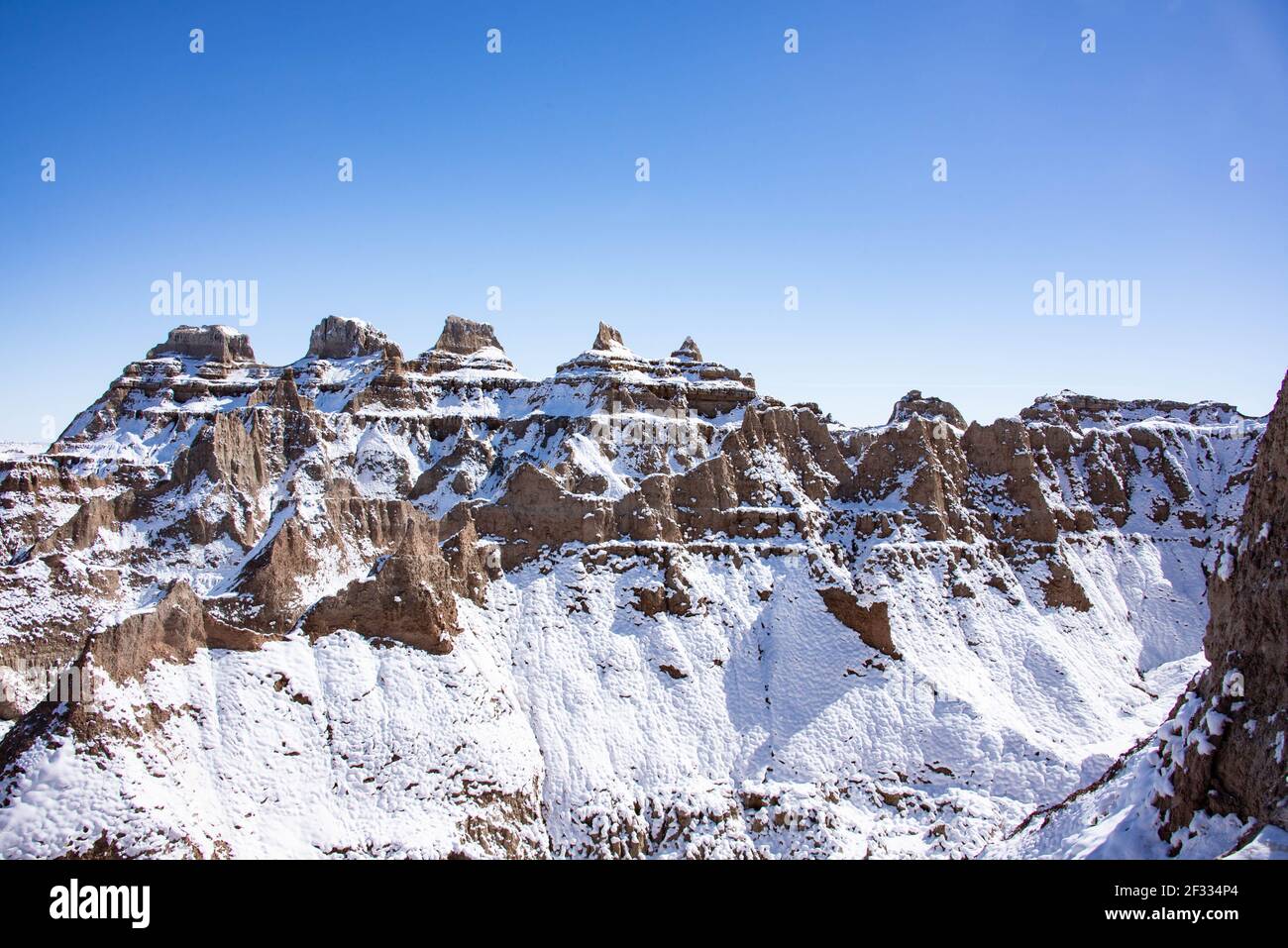Badlands National Park in winter, South Dakota, U. S. A Stock Photo Alamy