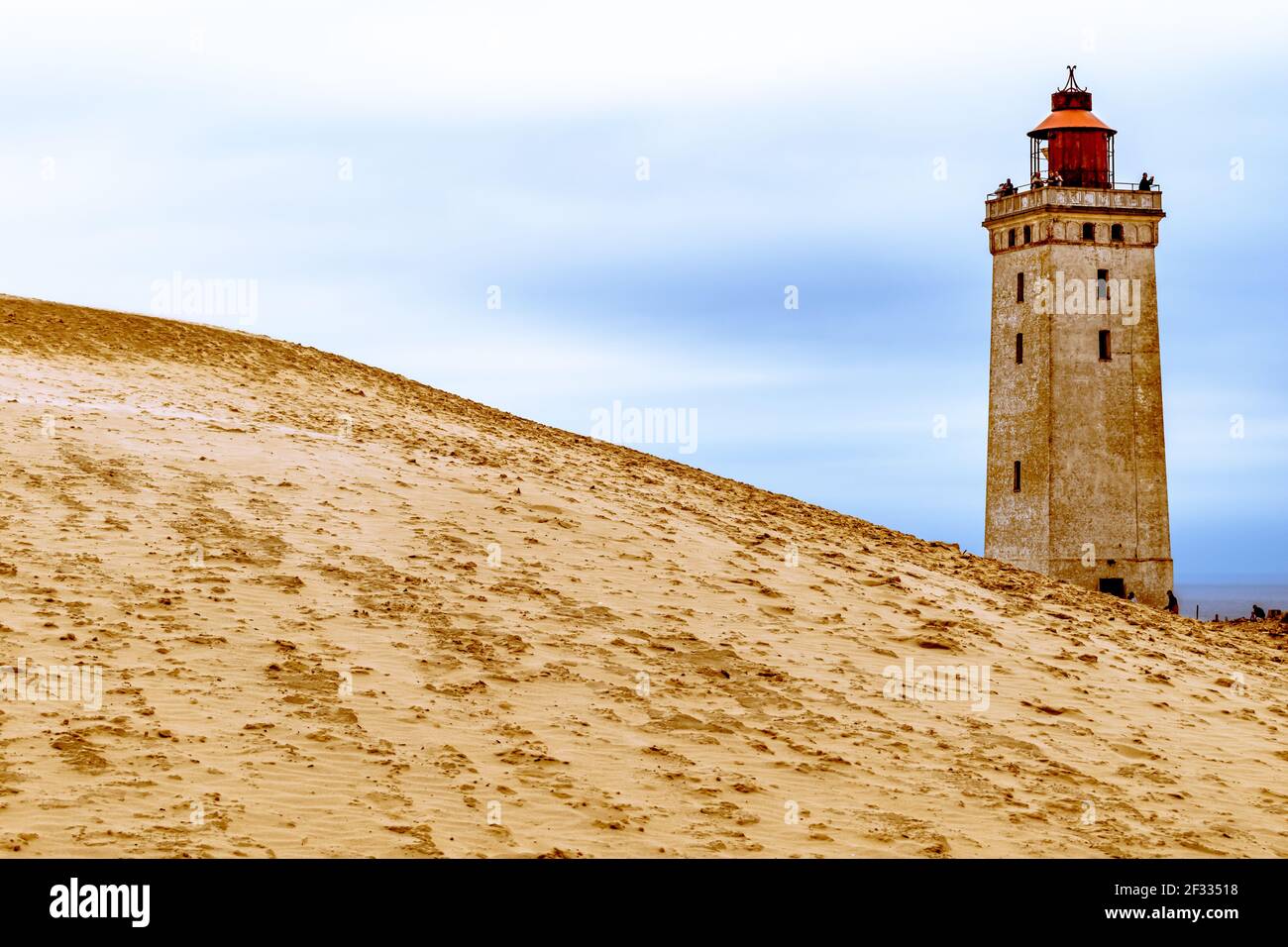Rubjerg Knude lighthouse in sand dunes, North sea, Denmark Stock Photo