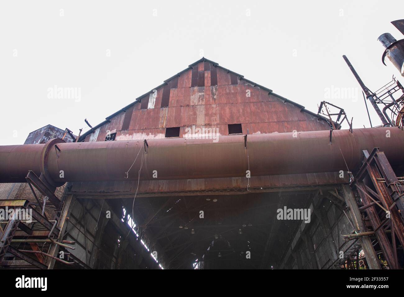 Rusting Remains Of The Carrie Furnace Steel Mill Pittsburgh PA USA Stock Photo