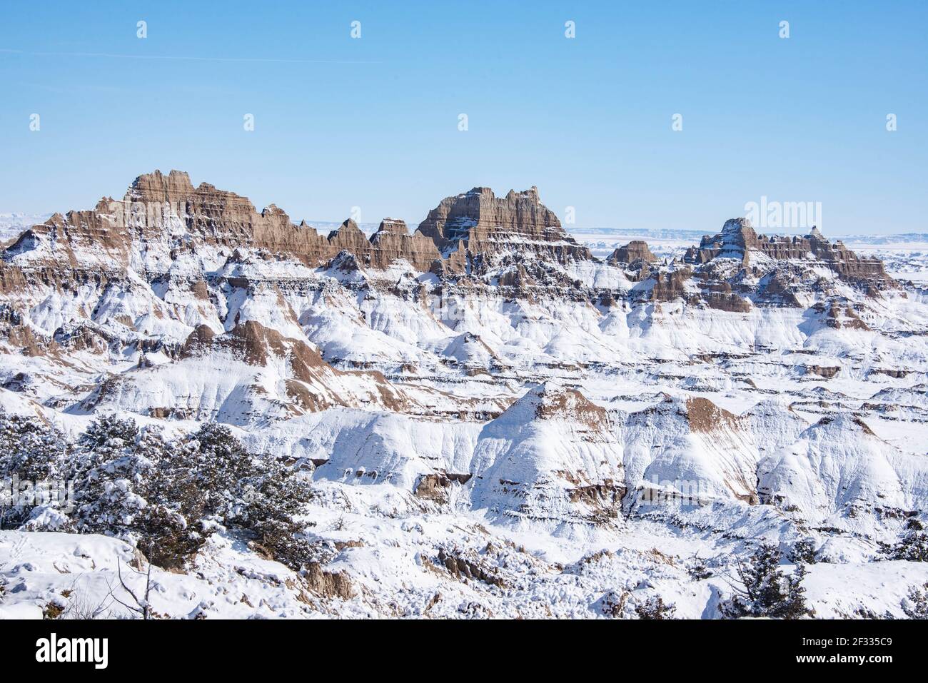 Badlands National Park in winter, South Dakota, U. S. A Stock Photo Alamy