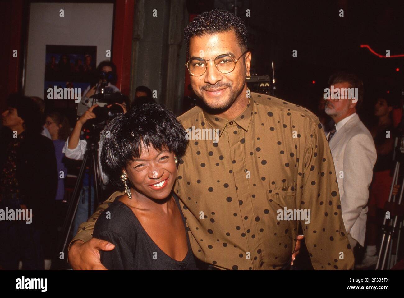 HOLLYWOOD - JULY 30: Charnele Brown and husband at the "Young Guns II