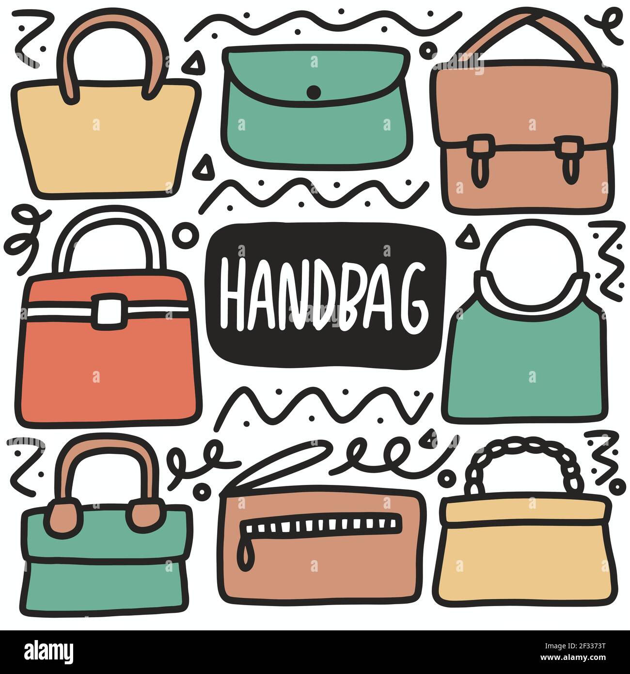 hand drawn hand bags doodle set Stock Vector Image & Art Alamy