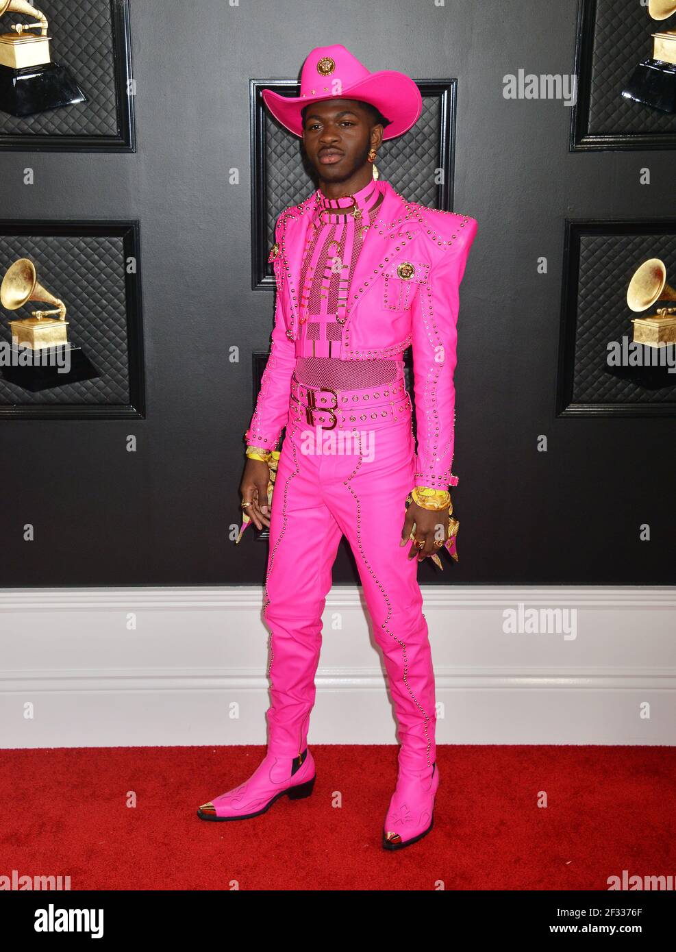 Lil Nas X  373 attends the 62nd Annual GRAMMY Awards at Staples Center on January 26, 2020 in Los Angeles, California Stock Photo