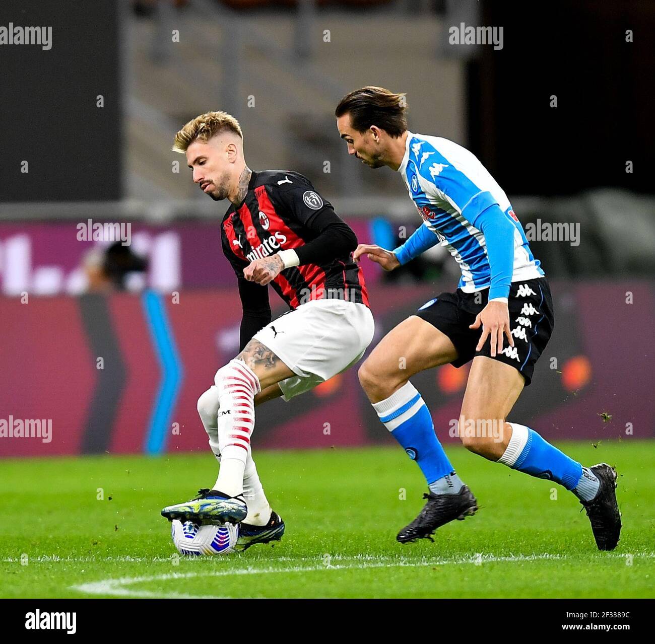 MILAN, ITALY - MARCH 14: Fabian Ruiz of Napoli and Tiemoue Bakayoko of  Napoli celebrate their sides win during the Serie A match between AC Milan  and Stock Photo - Alamy