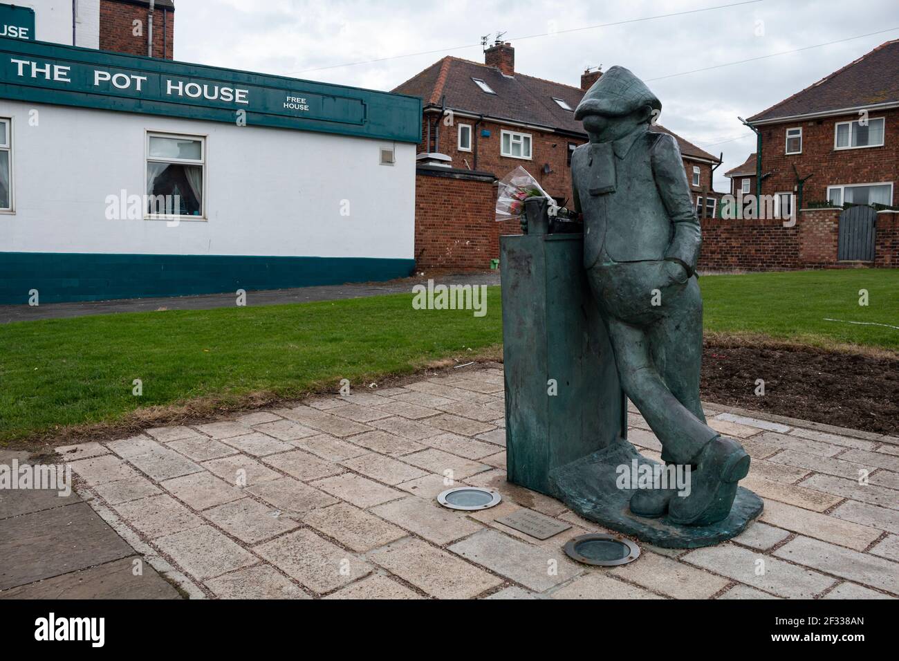 A Bronze statue by artist Jane Robbins in Hartlepool, County Durham. Stock Photo