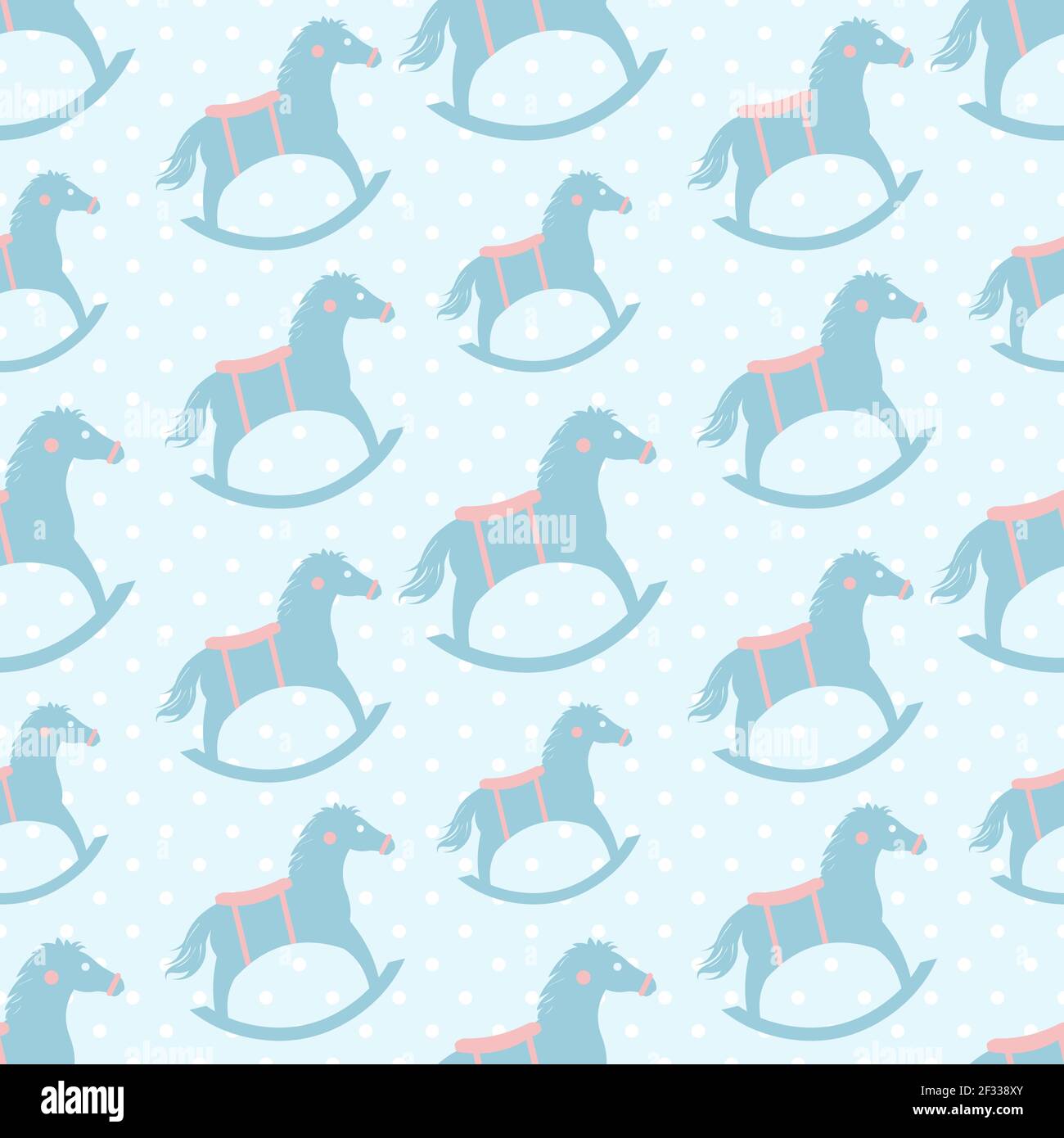 wooden rocking horse toy seamless pattern vector illustration Stock Vector