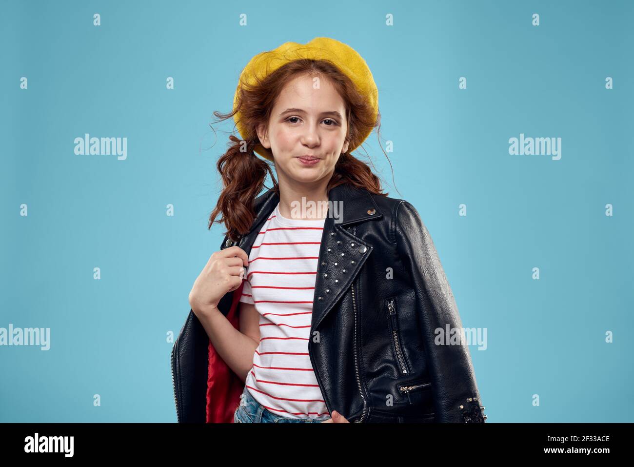 Little girl in striped jacket hires stock photography and images Alamy