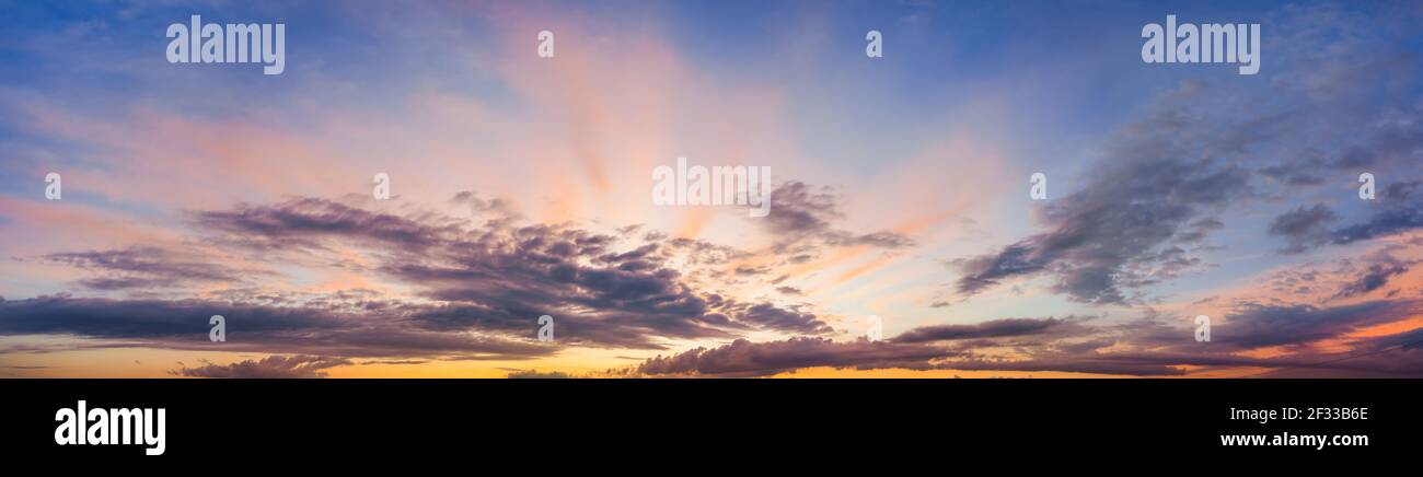 Natural background: dramatic sky at sunset Stock Photo - Alamy
