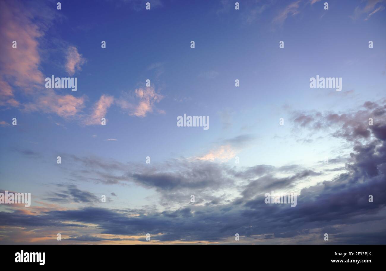 Natural background: dramatic sky at sunset Stock Photo