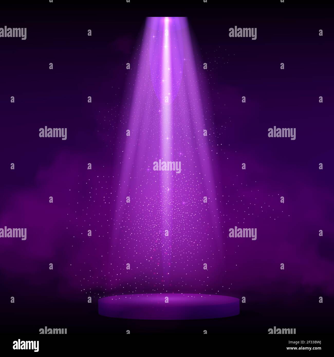 Purple spotlight. Bright lighting with spotlights of the stage with