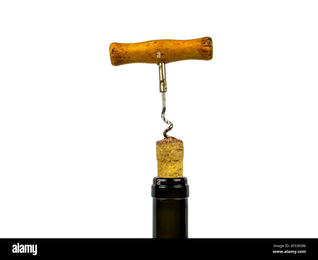 Corkscrew for opening wine bottle corks. Corkscrew for opening wine