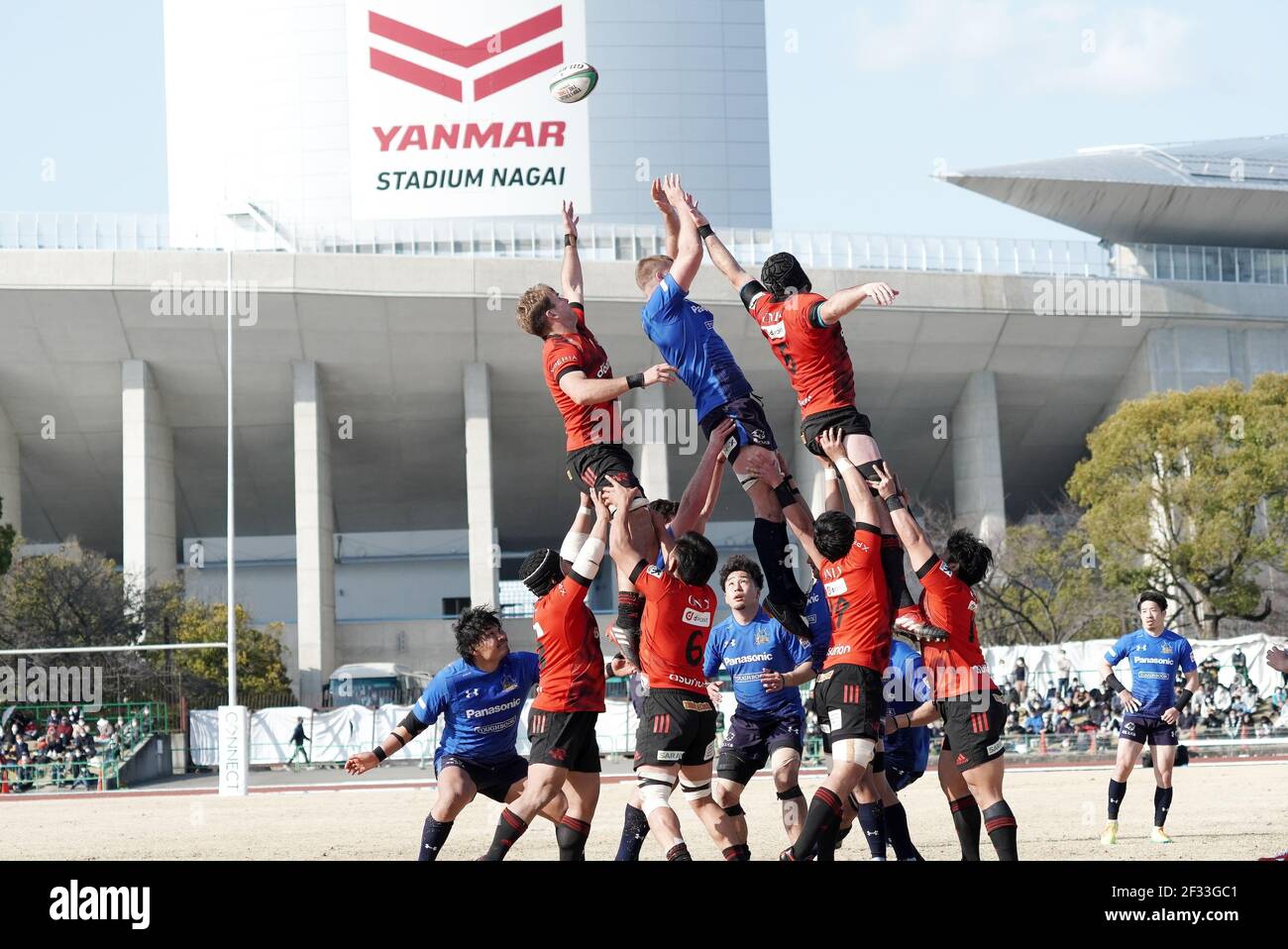 Osaka, Japan. 14th Mar, 2021. (L-R) Tyler Paul (NTT), George Kruis ...