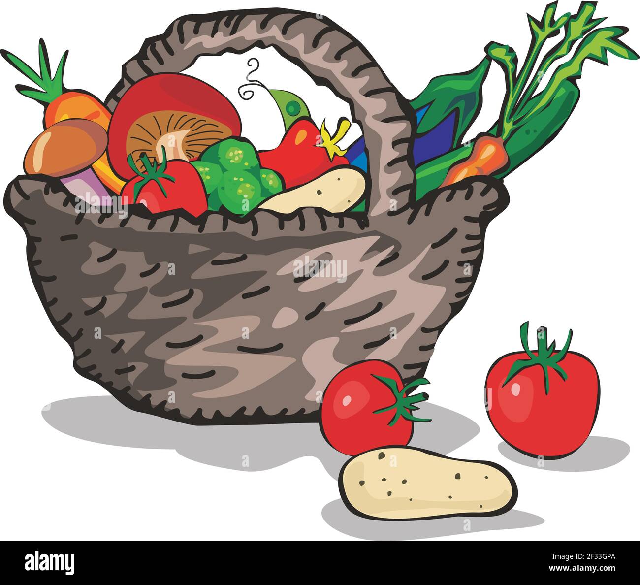 Vegetables in basket Stock Vector Image & Art - Alamy