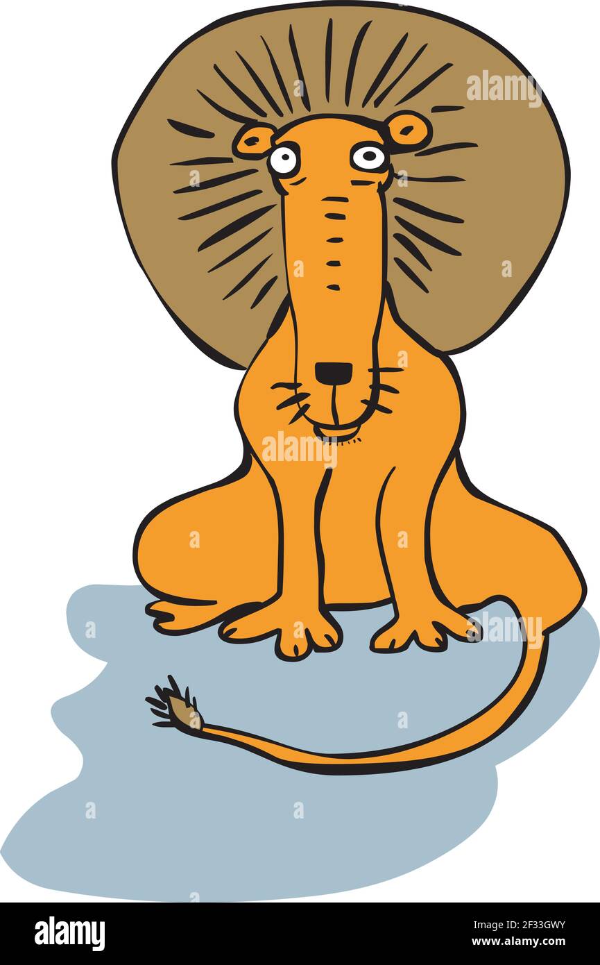 Illustration of funny cartoon lion Stock Vector Image & Art Alamy