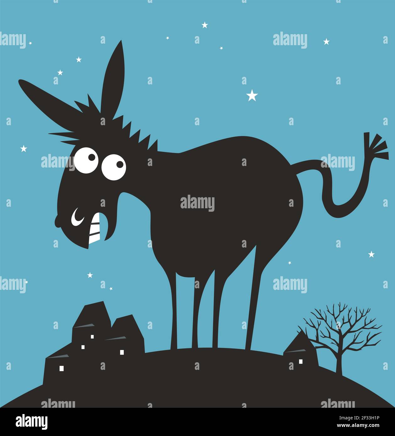 Happy funny donkey illustration Stock Vector