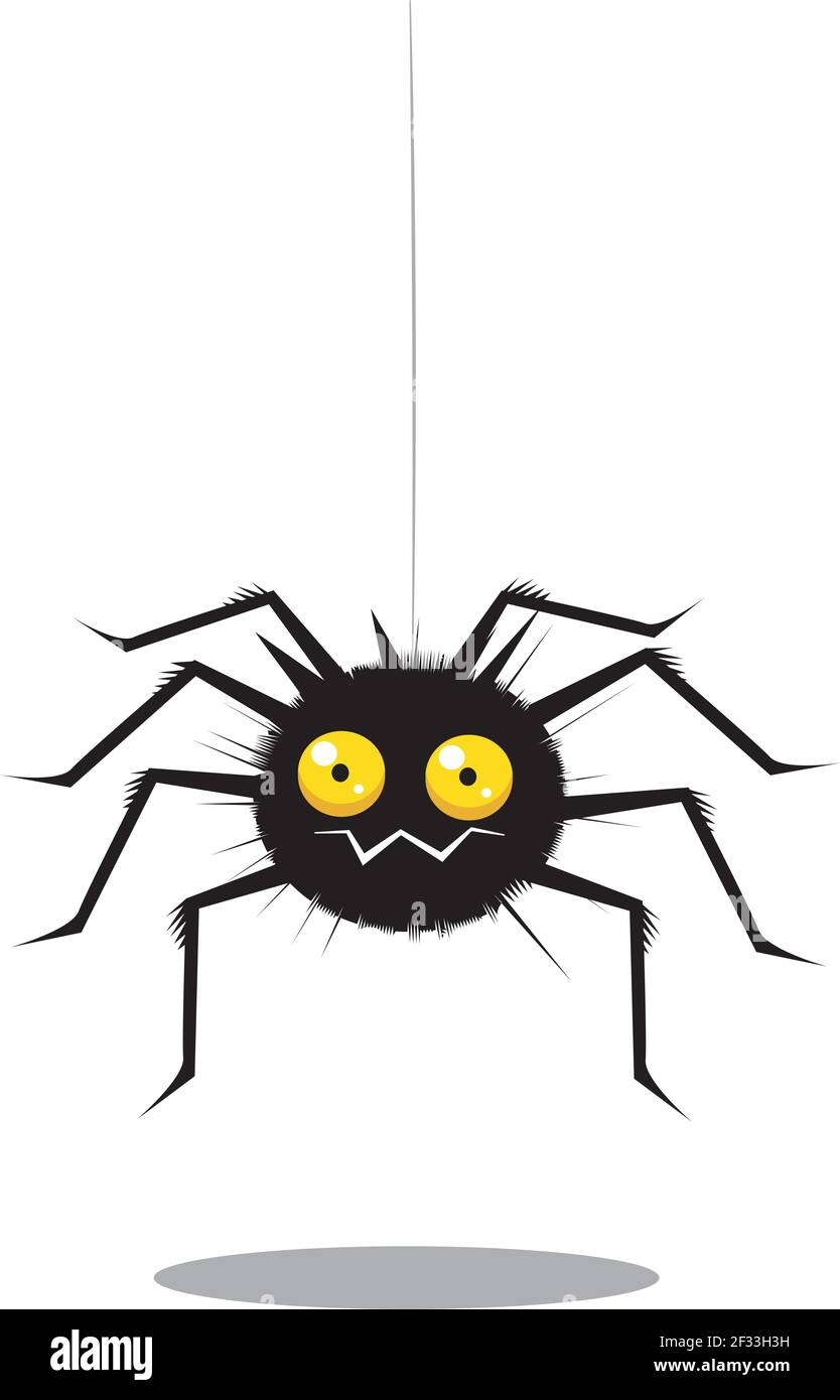 Funny cute black cartoon spider Stock Vector Image & Art - Alamy