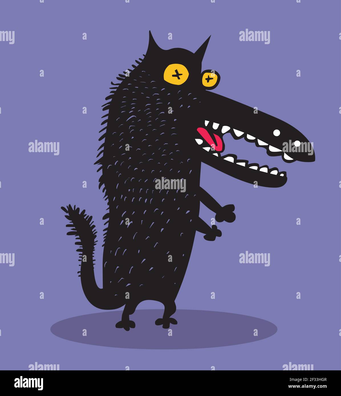 Funny wolf illustration Stock Vector