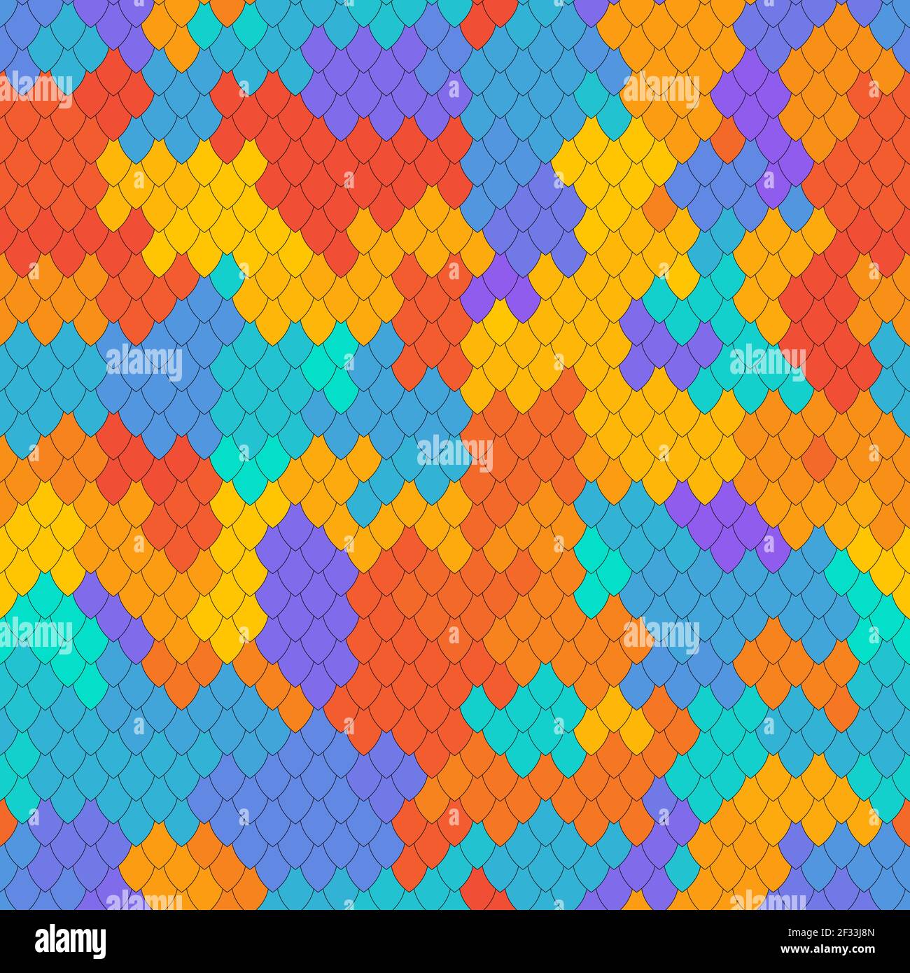 Abstract scale pattern. Rainbow squama texture. Colorful seamless pattern Stock Vector