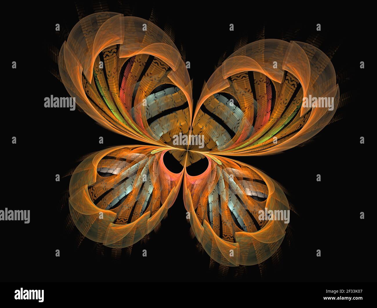 Flame Fractal Butterfly Stock Photo