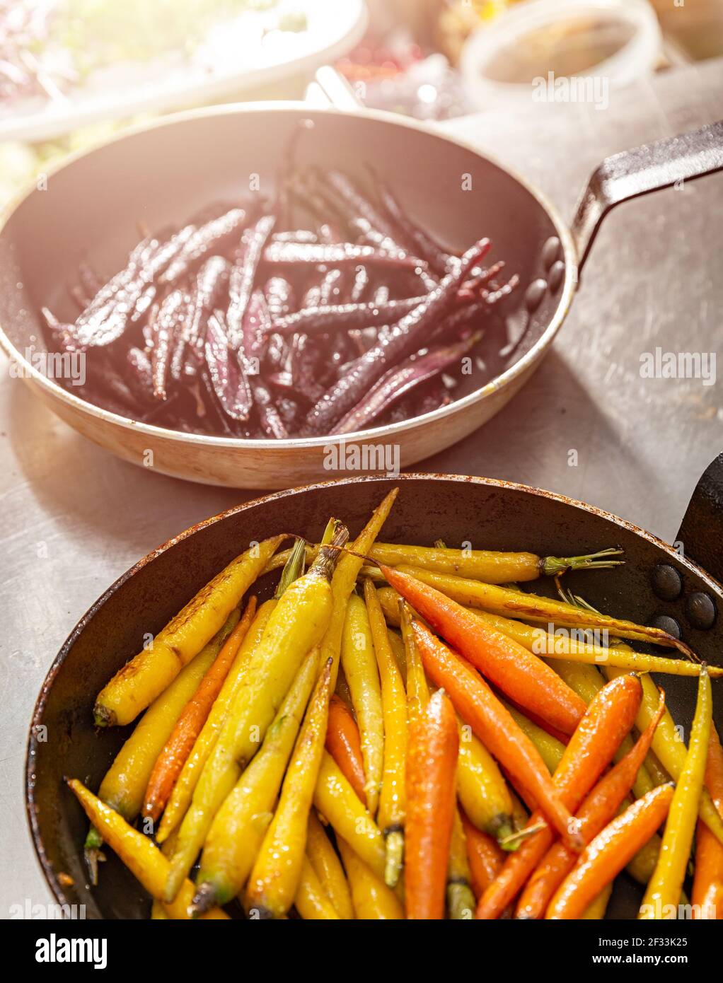 Baby carrots grilled Stock Photo