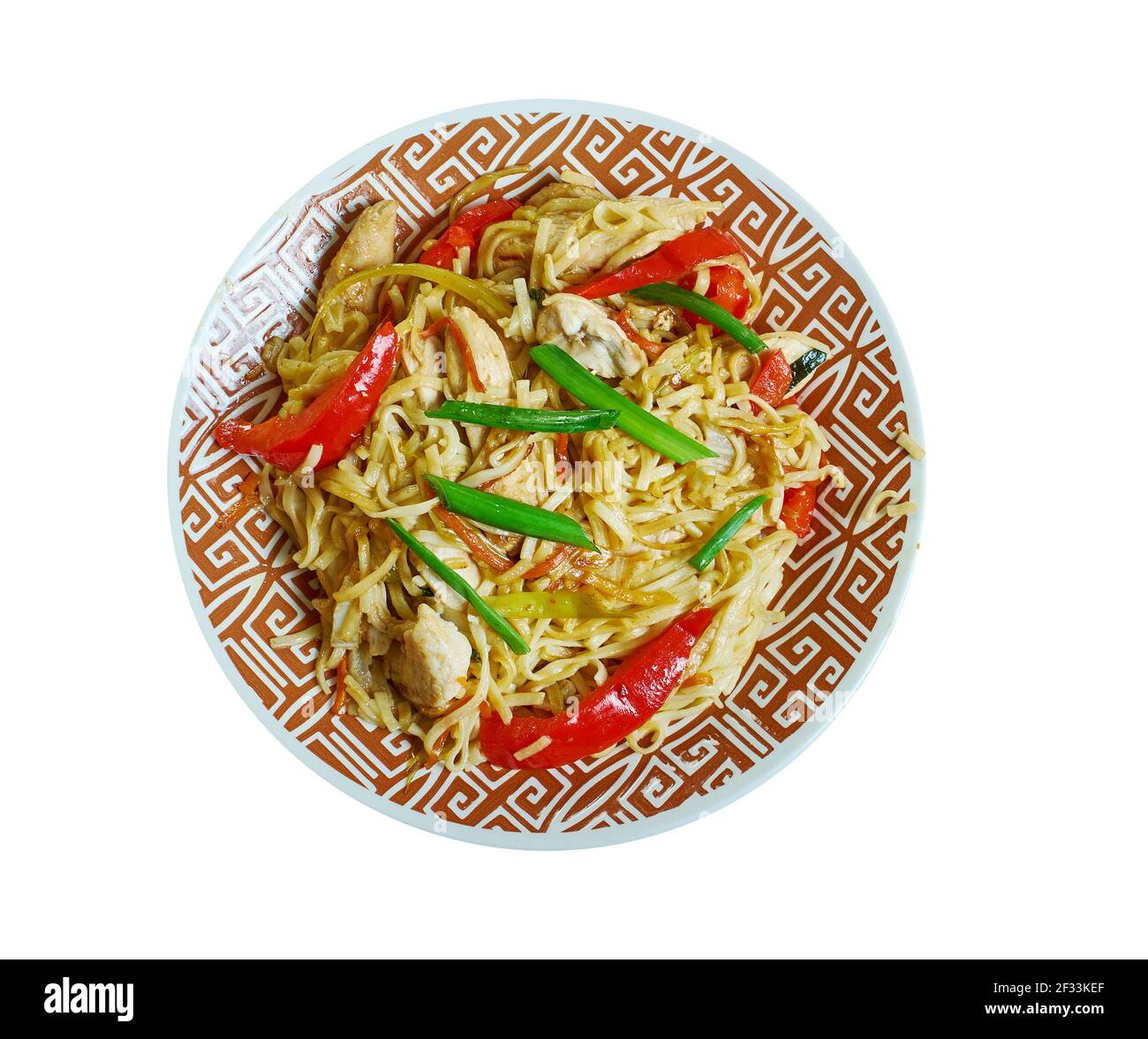 Chicken chow mein from Nepal, Nepali style chowmein Stock Photo