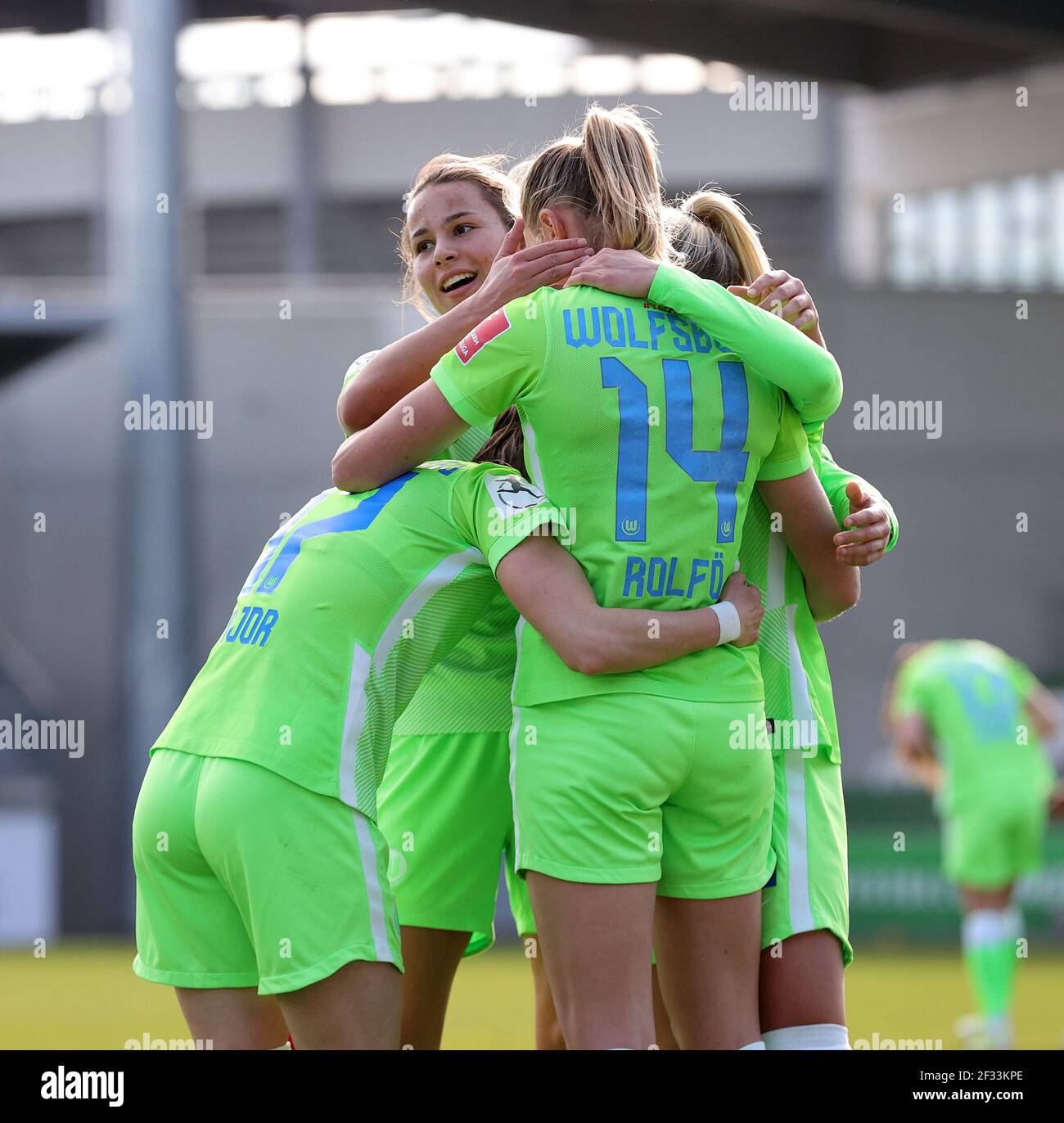 City Of Wolfsburg Deutschland 14th Mar 21 Firo 14 03 21 Football 1st Bundesliga Season 21 Women S Football Women S Football Diversity Matchday Versus Leverkusen Vfl Wolfsburg Bayer 04 Leverkusen Jubilation Wolfsburg To Fridolina