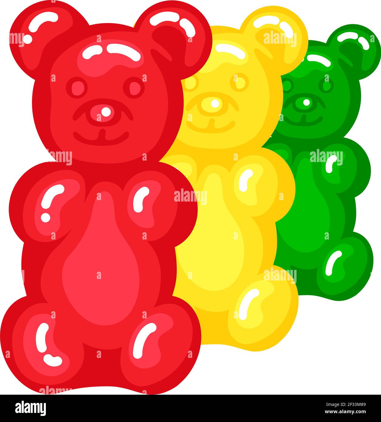 Set of Colorful Beautiful Gummy Bears Stock Vector - Illustration