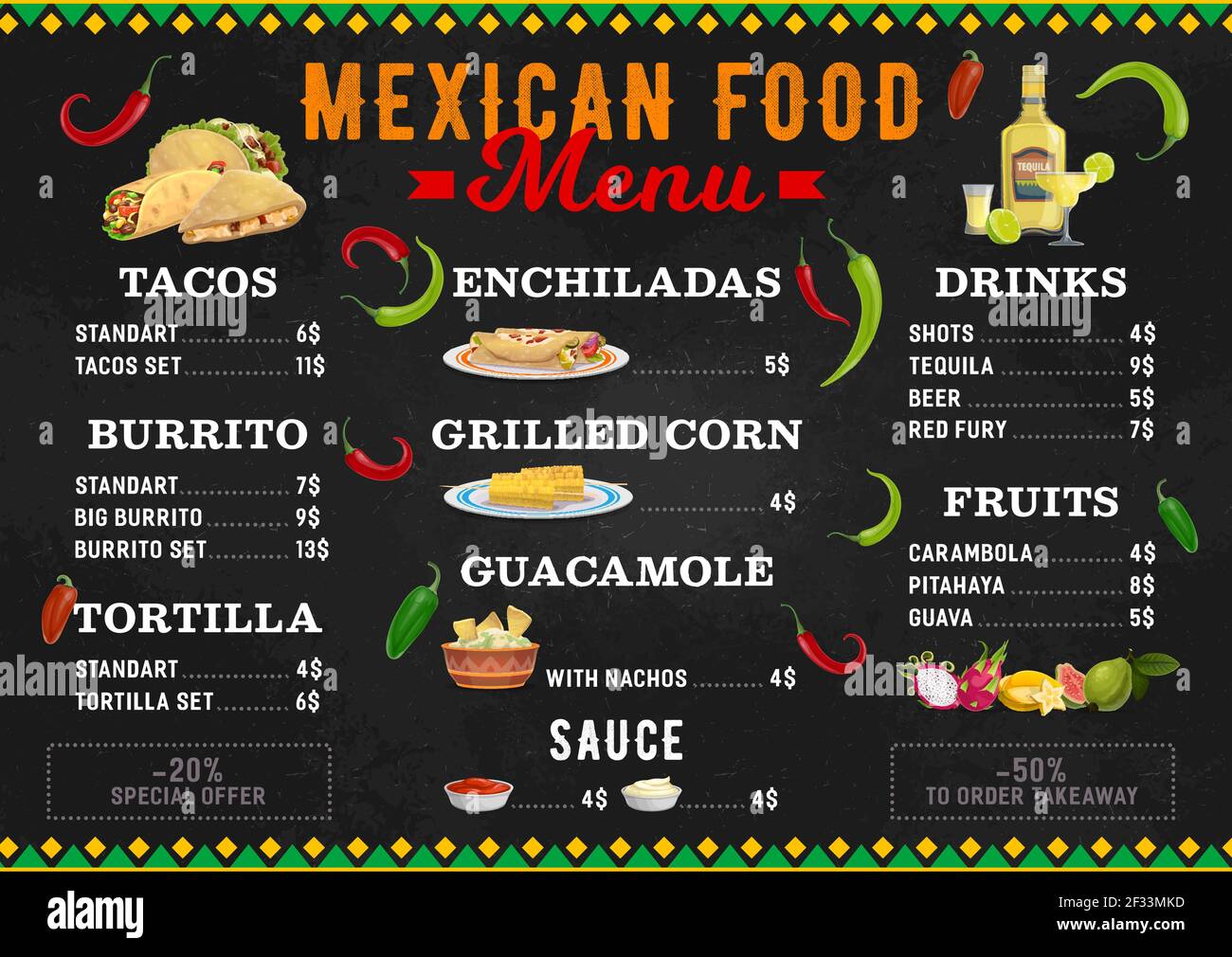 Mexican Drinks Menu