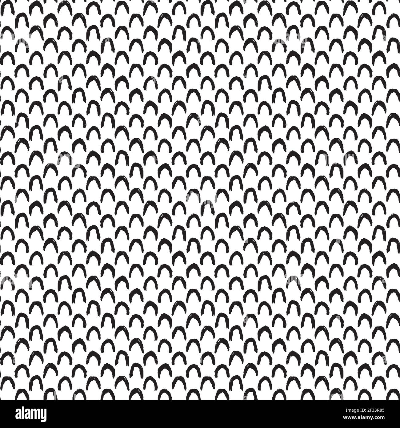 A seamless pattern made with hand-drawn semicircle-shaped strokes. Stock Vector