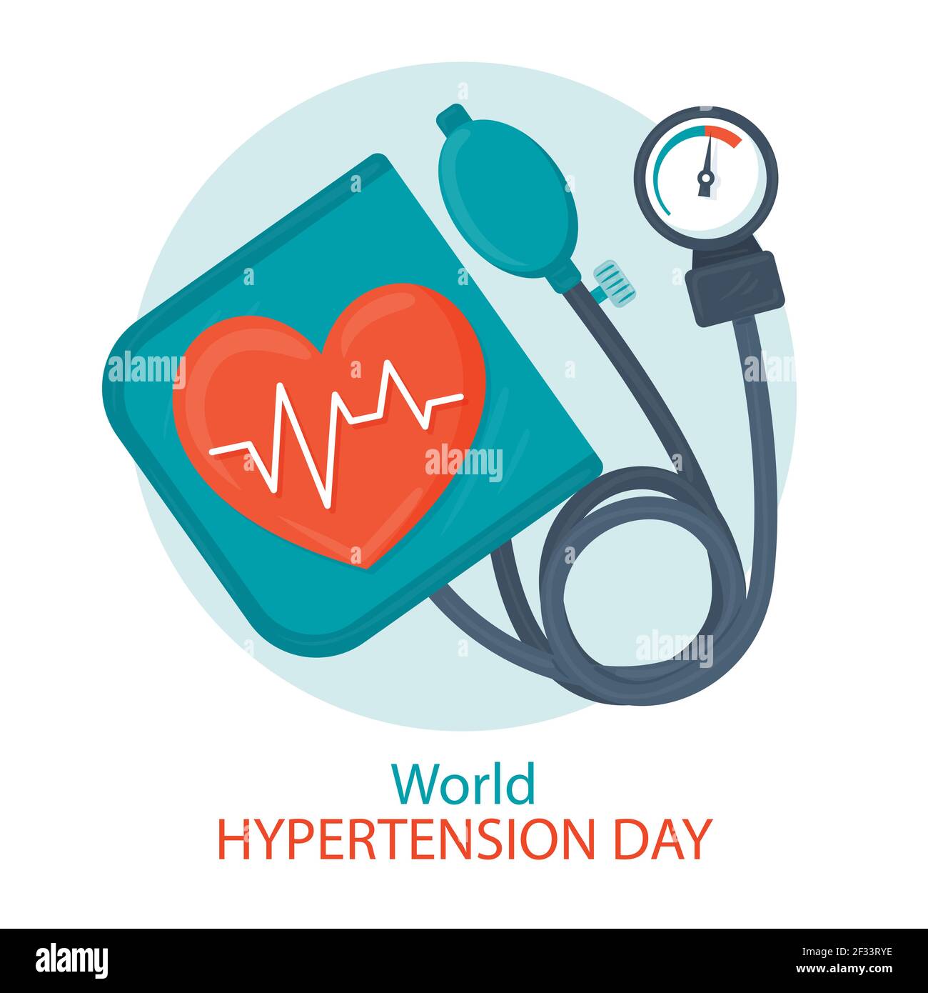 Hand drawn world hypertension day illustration Vector illustration. Stock Vector