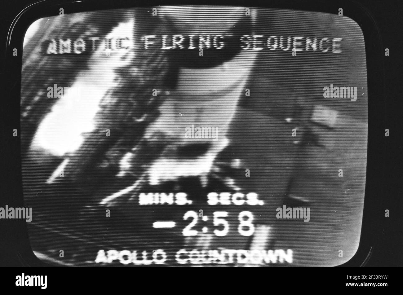 Apollo 12 launch Nov 1969 on tv Stock Photo