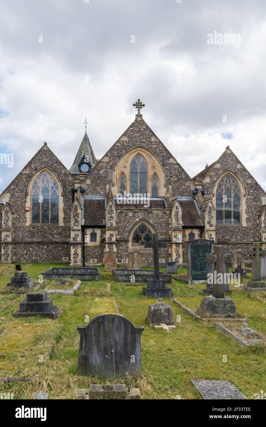 Gravestones graveyard holy trinity church hires stock photography and