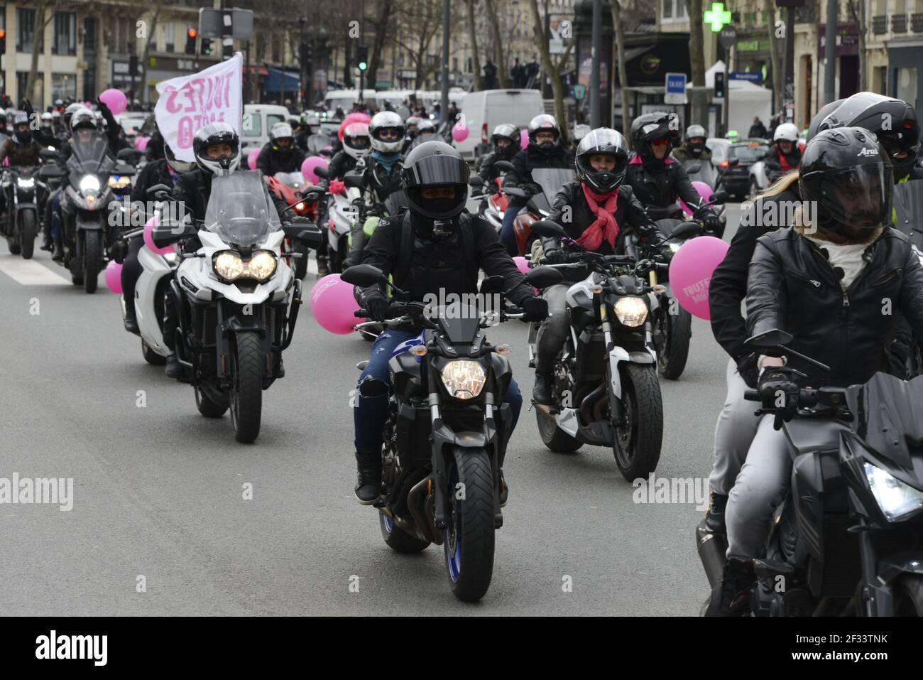Toutes en moto" ("All Women By Motorcycle") event held across France, to  celebrate international women's rights day. Paris, France on March 14,  2021. Photo by Georges Darmon/Avenir Pictures/ABACAPRESS.COM Stock Photo -  Alamy