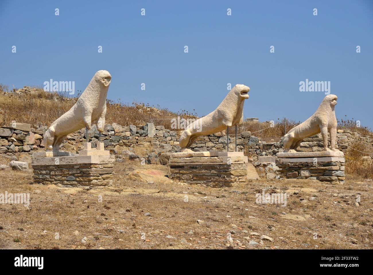 Delos terrace of the lions hi-res stock photography and images - Alamy