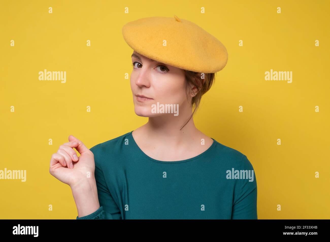 Yellow beret hi-res stock photography and images - Alamy