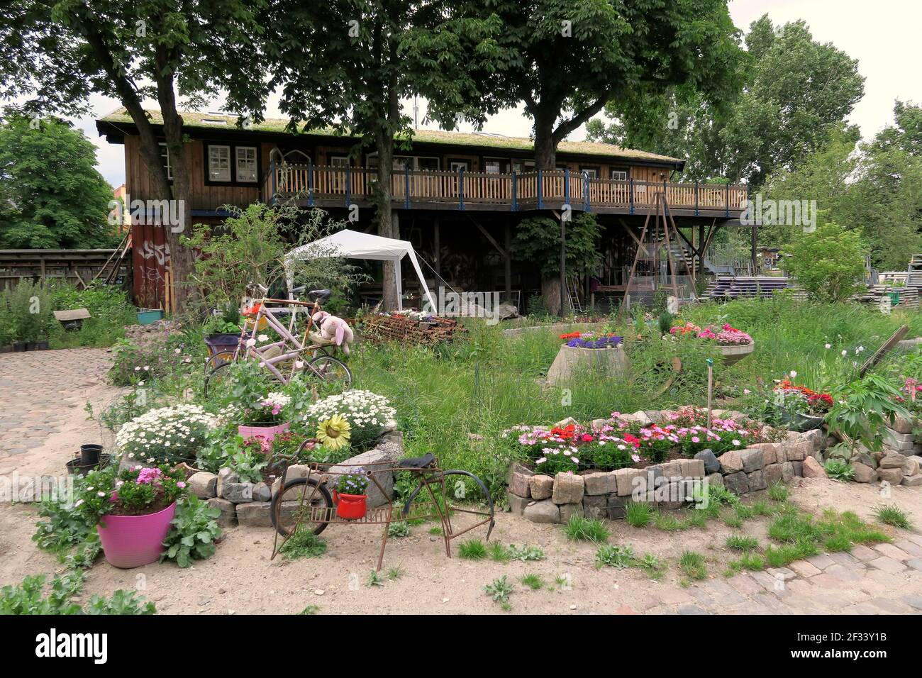 geography / travel, Denmark, Copenhagen, wooden house in the free town Christiania, Fristad Christiani, Additional-Rights-Clearance-Info-Not-Available Stock Photo