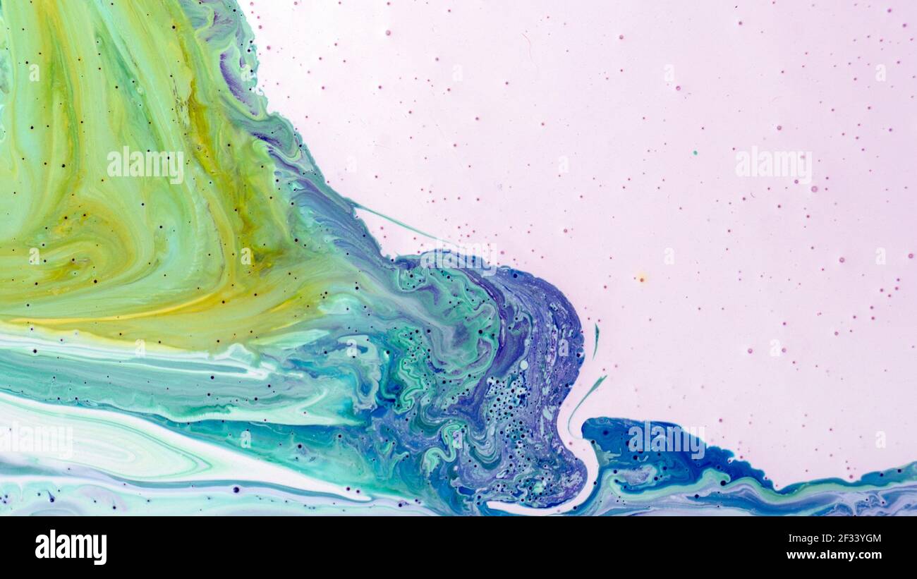 The colors of the aqueous ink are translucent. Abstract multicolored marble texture background Stock Photo